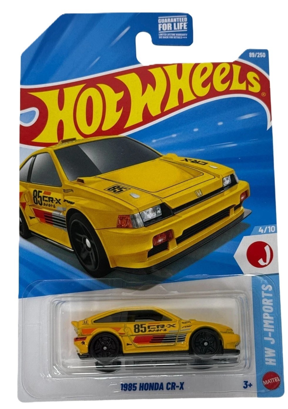 Hot Wheels 1985 Honda CR-X Yellow HW J Imports 4/10 89/250 Diecast NOC