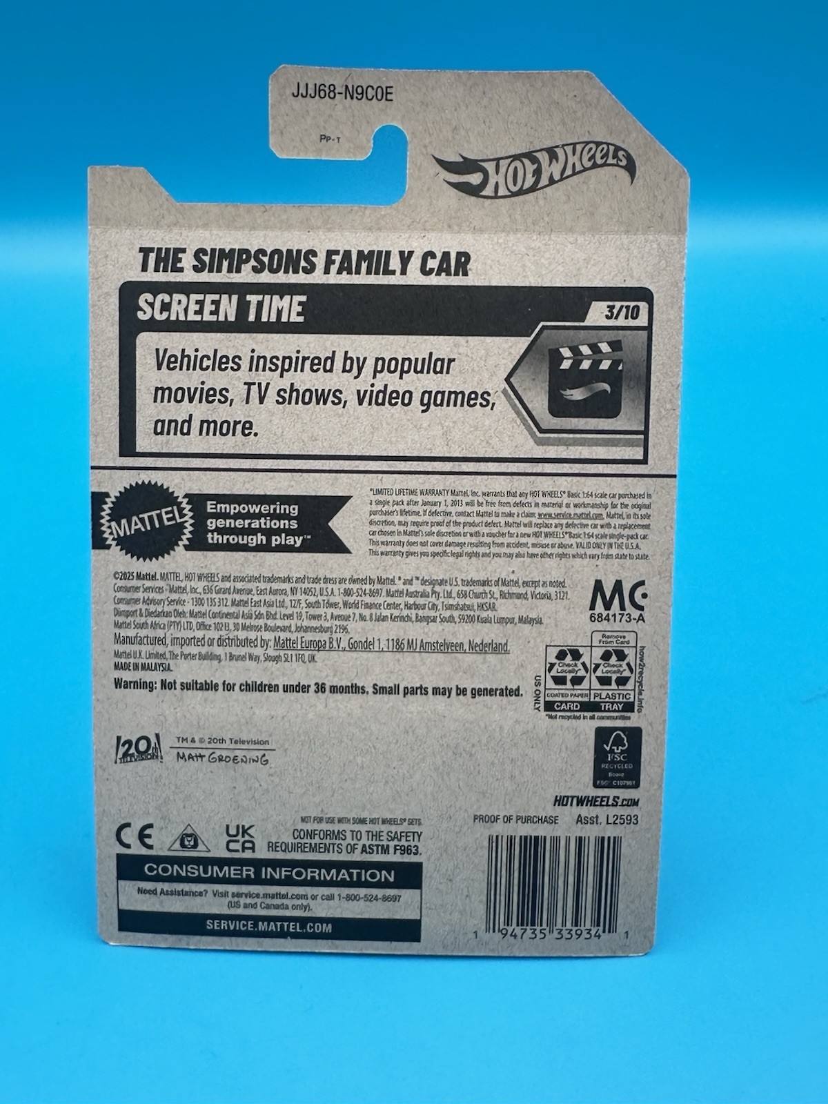2026 Hot Wheels The SIMPSONS FAMILY CAR – SCREEN TIME U