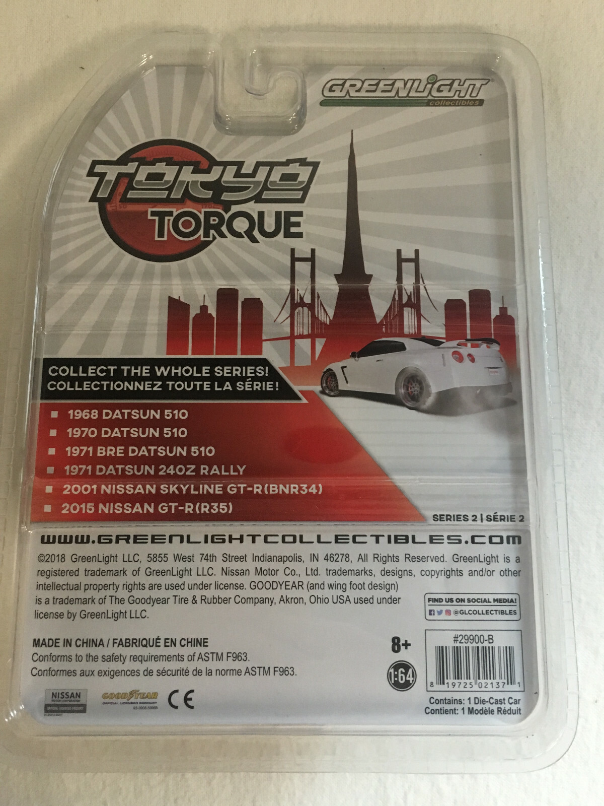 GREENLIGHT Tokyo Torque Series 2 1970 Datsun 510 29900-B Silver 1:64 Free Ship