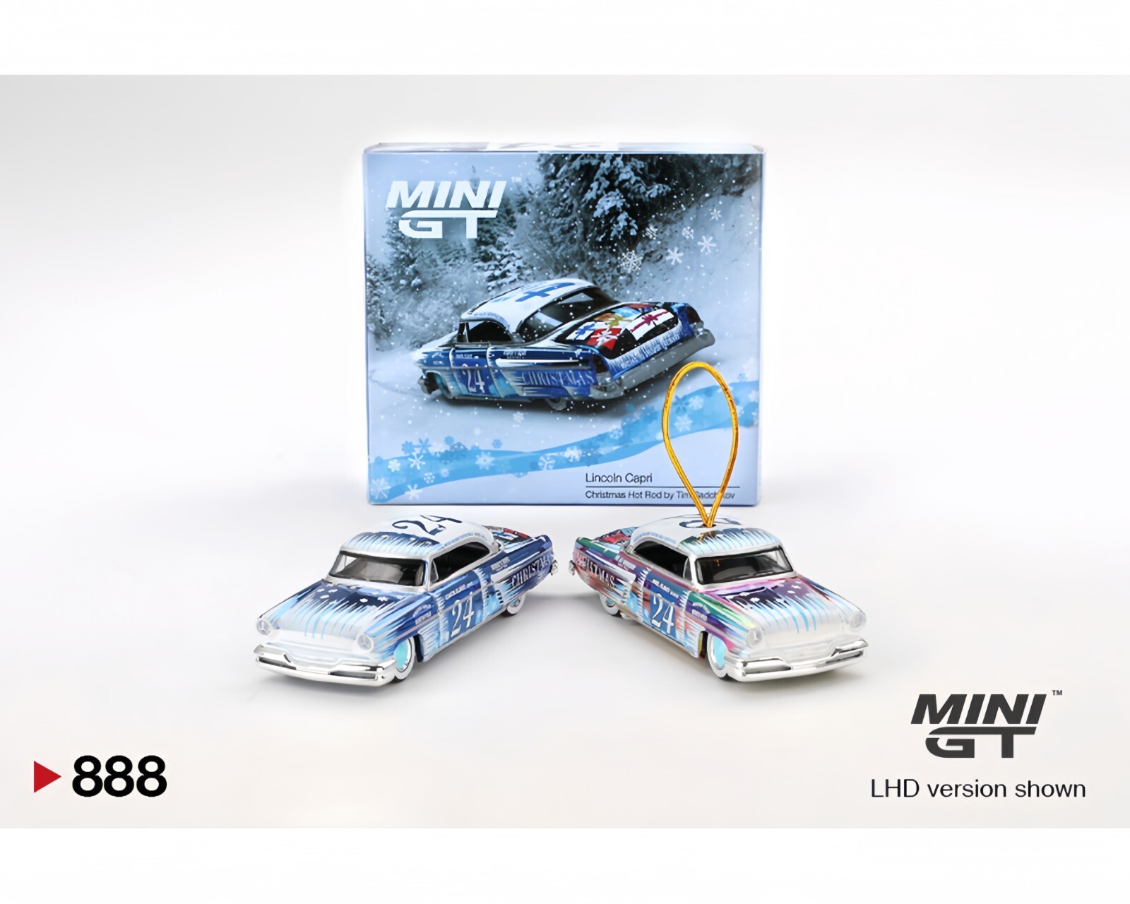 Mini GT 1:64 Lincoln Capri Christmas Hot Rod 2 Cars Set 2024 Christmas #888