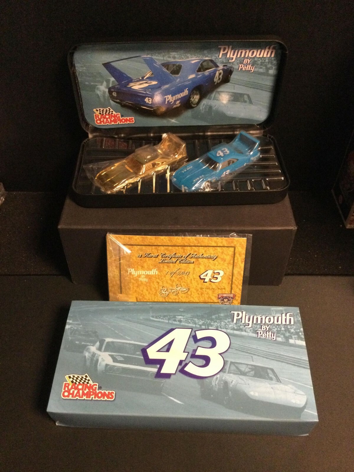 PLYMOUTH BY RICHARD PETTY Racing Champions #43 GOLD & BLUE /5,043 W/ COA NIB