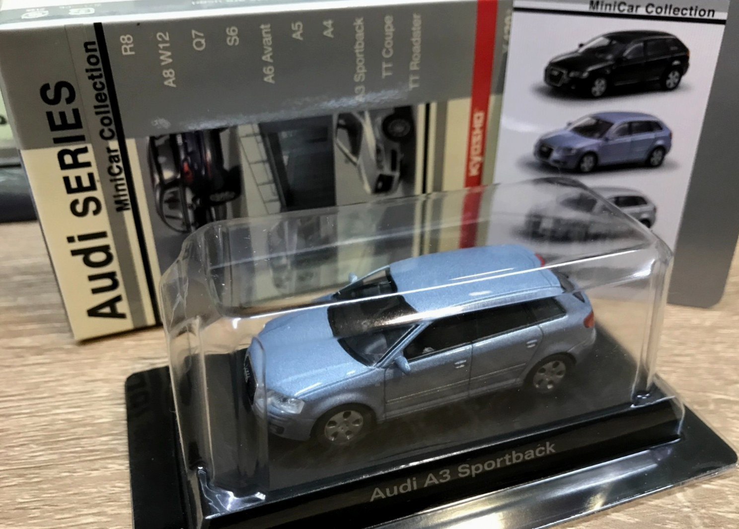 Kyosho 1/64 Audi A3 Sportback Light Blue New Ships From USA Free Shipping