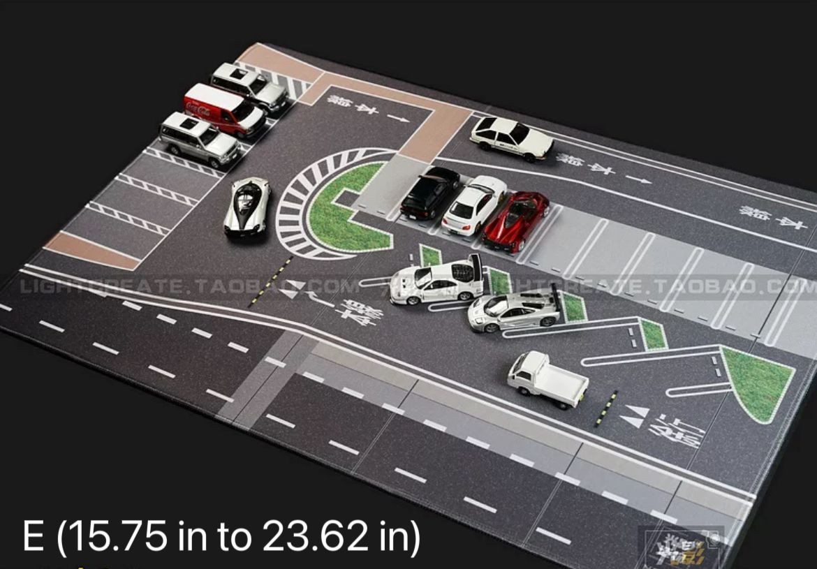 1:64 Parking Lot Mouse Pad Mat Model Car Vehicle Scene Display Large Garage Toys