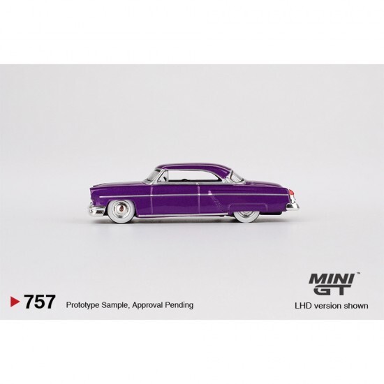Mini GT 1:64 Diecast Model Car Lincoln Capri Hot Rod 1954 Purple Metallic