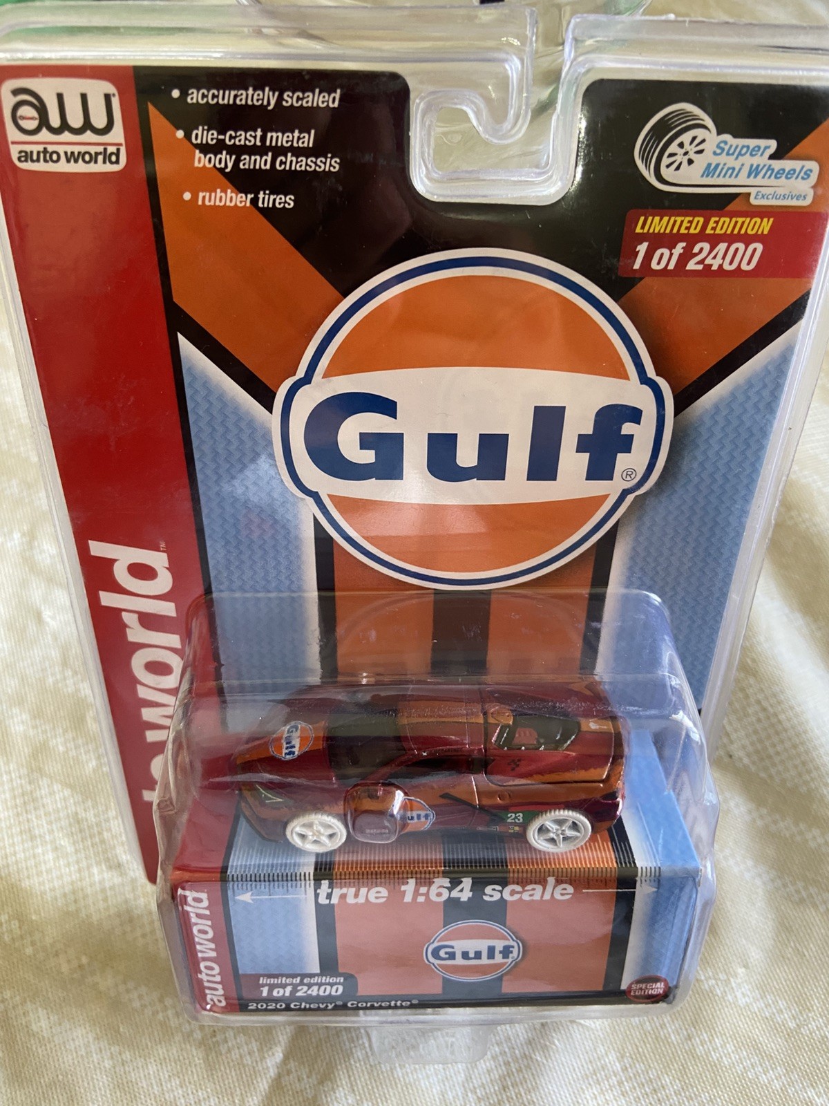 Chase Auto World 2020 Chevy Corvette Gulf Ultra Red Súper Mini Wheels Exclusives