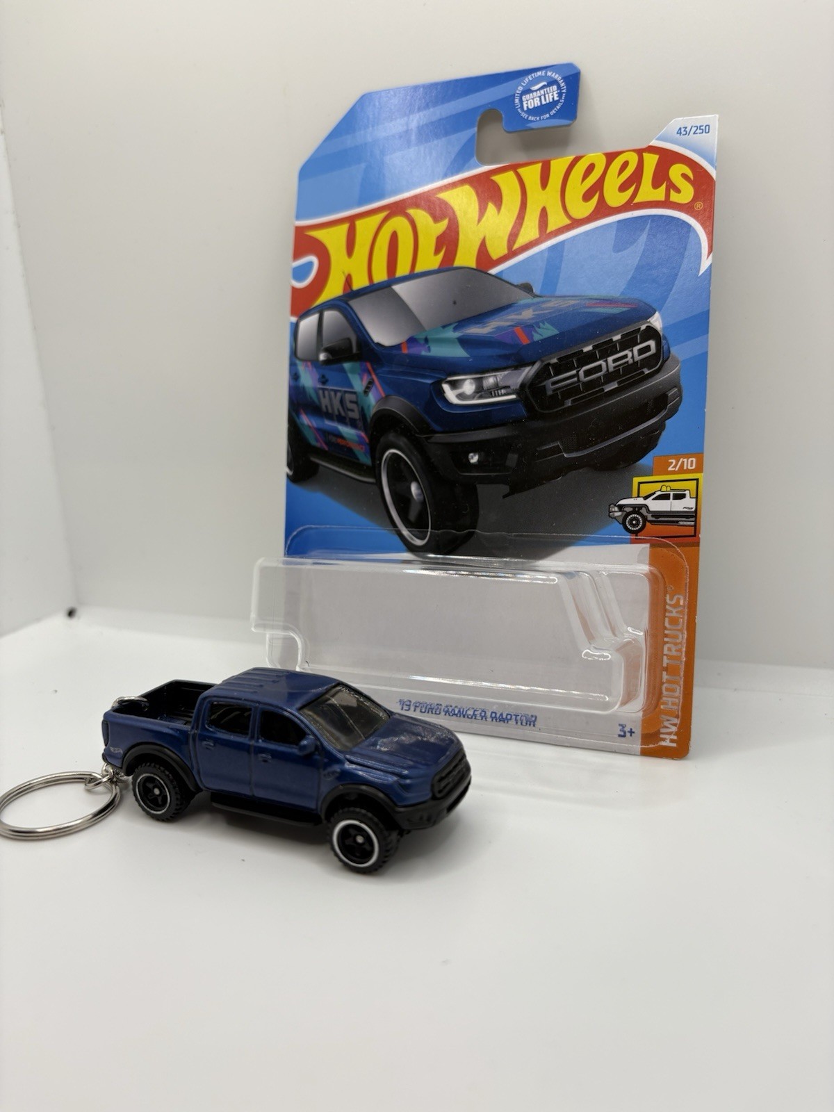 Hot Wheels custom keychain ‘19 Ford Ranger Raptor blue **IN PACKAGE**