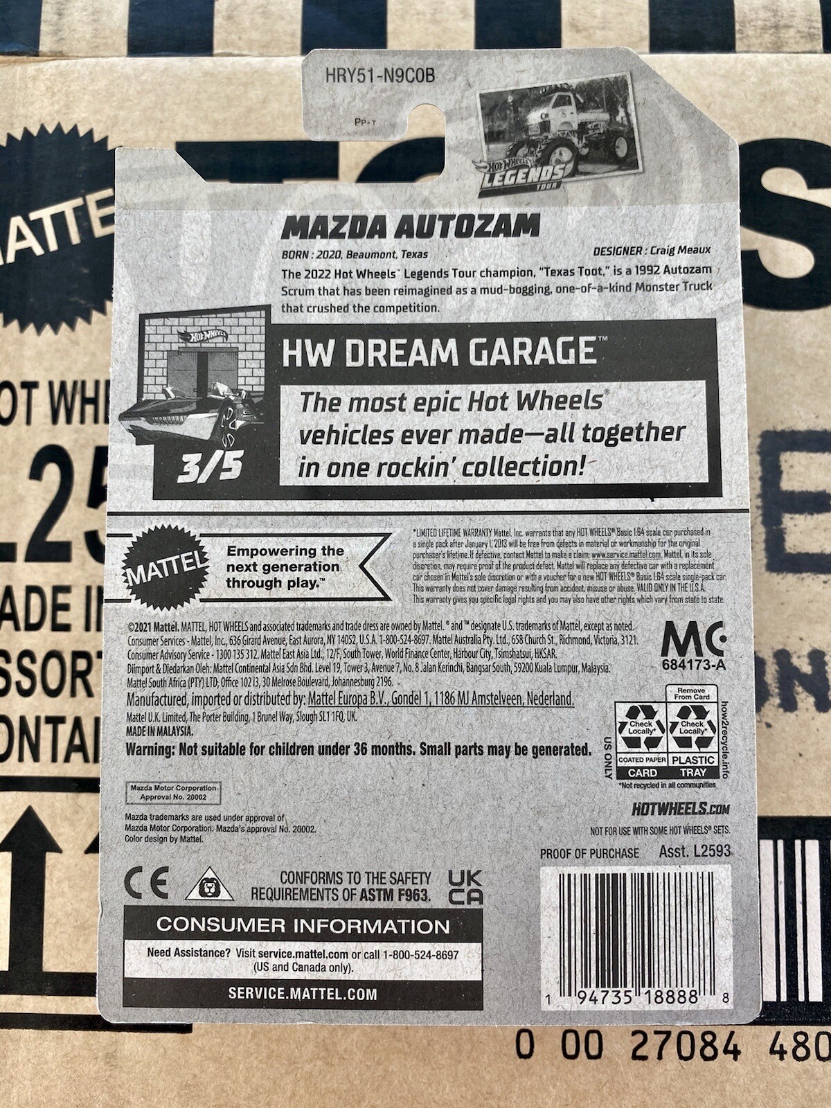 🔥2024 Hot Wheels Mazda Autozam Texas Toot Japan Kei Truck Honda Suzuki Mighty K