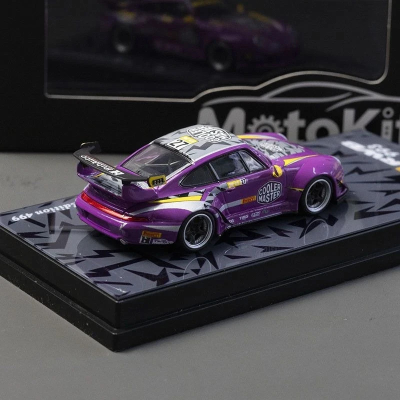 PORSCHE RWB 993 OLD ALTAR LIVERY PURPLE 1/64 DIECAST CAR MODEL BY MOTOKIT MK