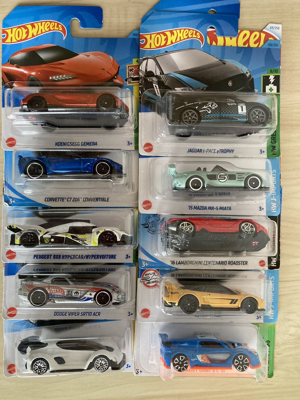 Hot wheels bundle x 10 Sports car collection Lamborghini Dodge Chevy Mazda new