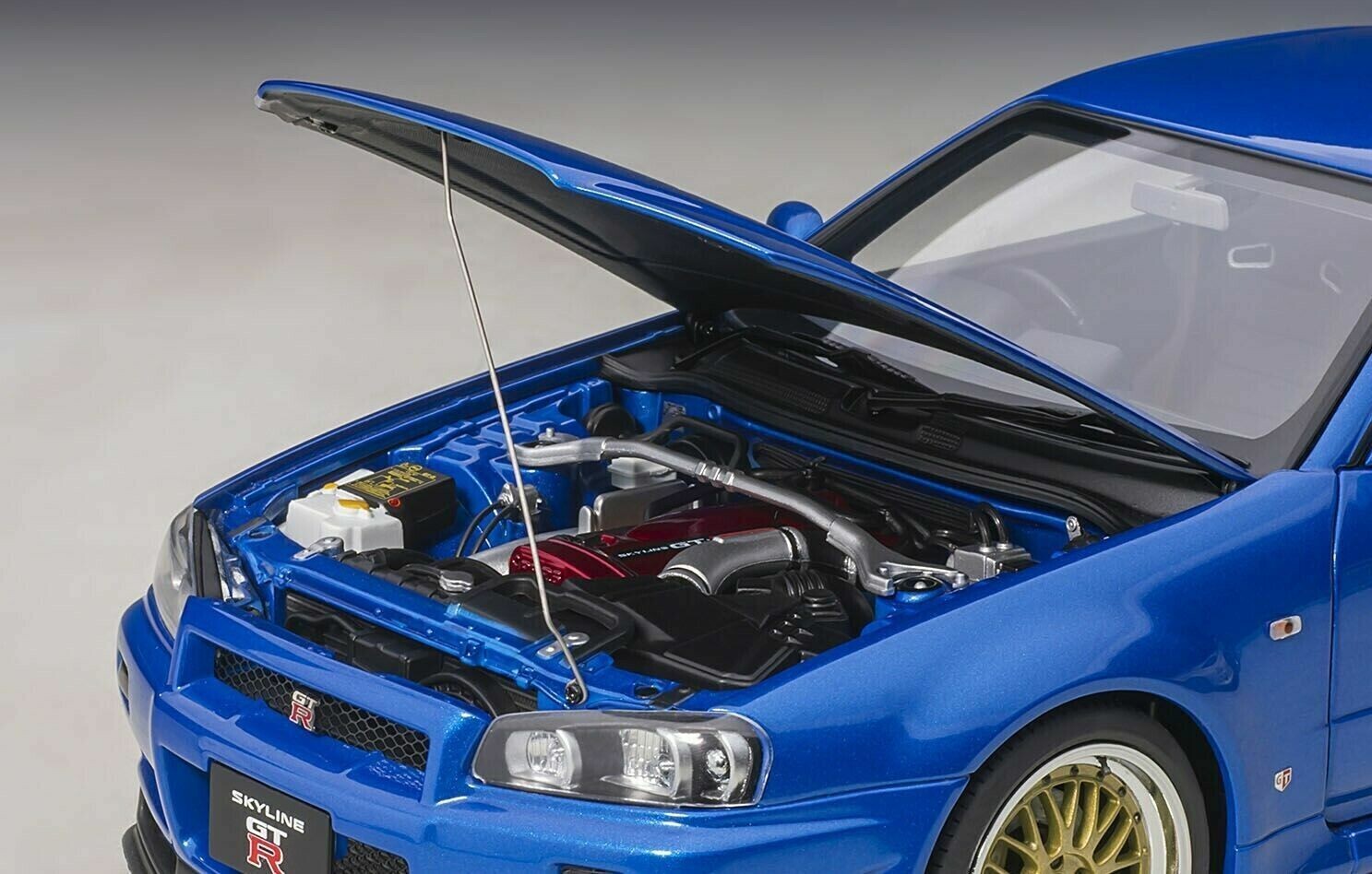 AUTOart 1/18 NISSAN SKYLINE GT-R R34 V SPEC II w BBS LM WHEELS JDM BAYSIDE BLUE
