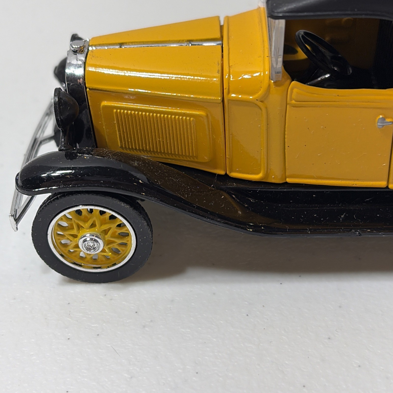 1932 Chevy Open Cab Pickup Diecast Yellow Black Vintage Car Collectible