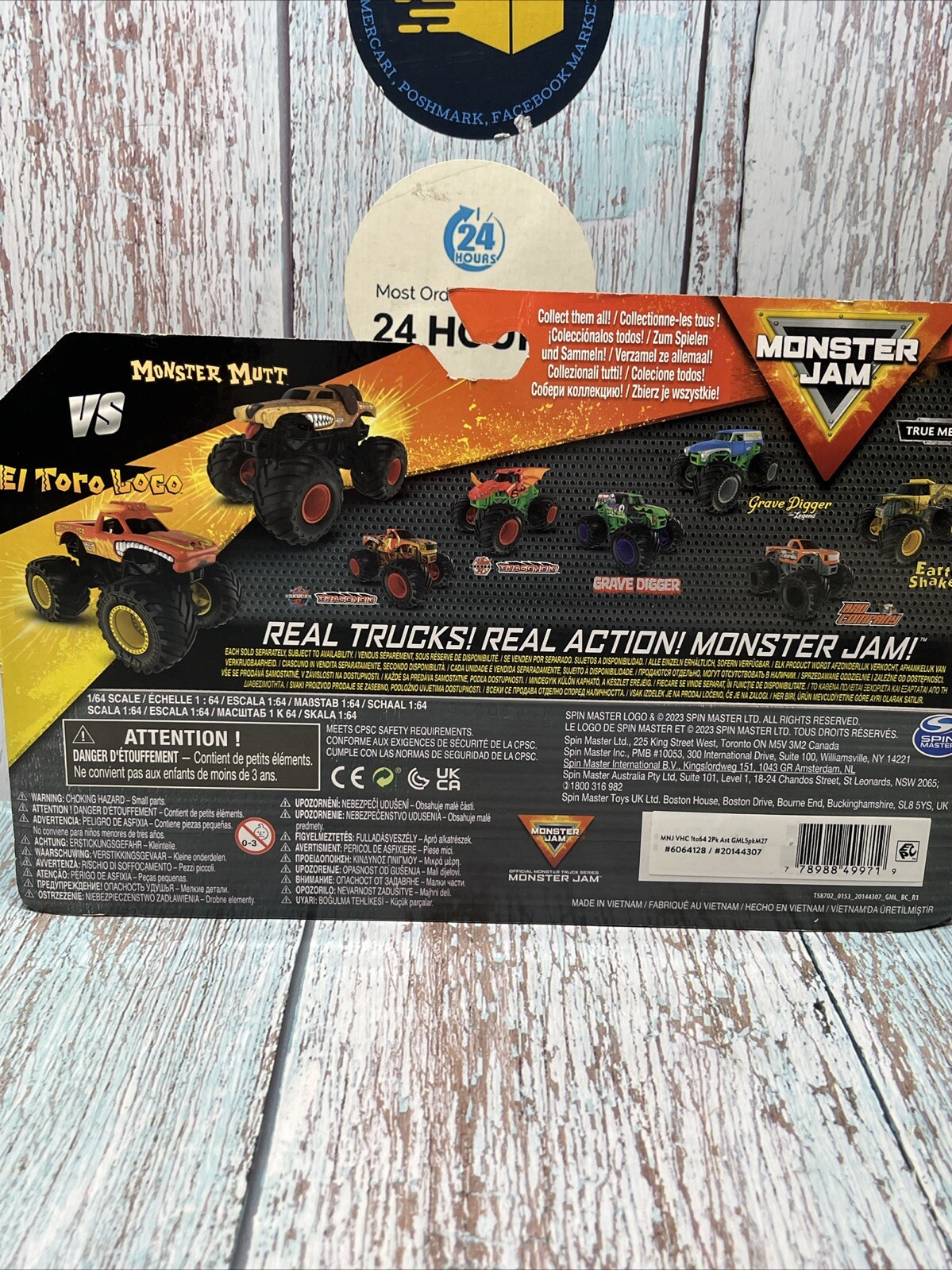 Monster Jam 1:64 Scale Truck El Toro Loco vs Monster Mutt 2 Pcs Figure Set.NIB