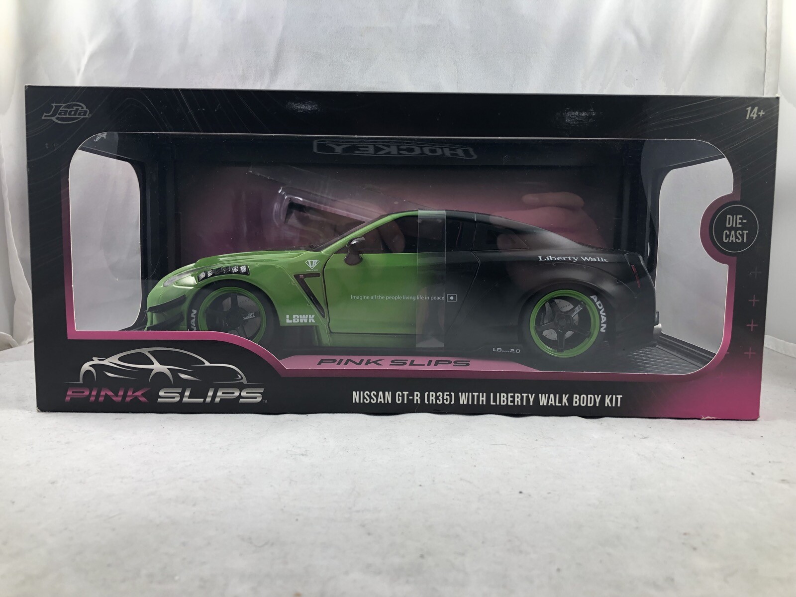 Jada 1:18 Pink Slips Nissan GT-R (R35) with Liberty Walk Body Kit Green