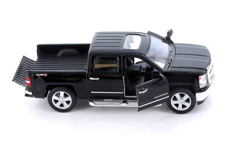 Kinsmart 2014 Chevrolet Silverado LTZ 4×4 Pick Up Truck 1:46 Diecast Car Black