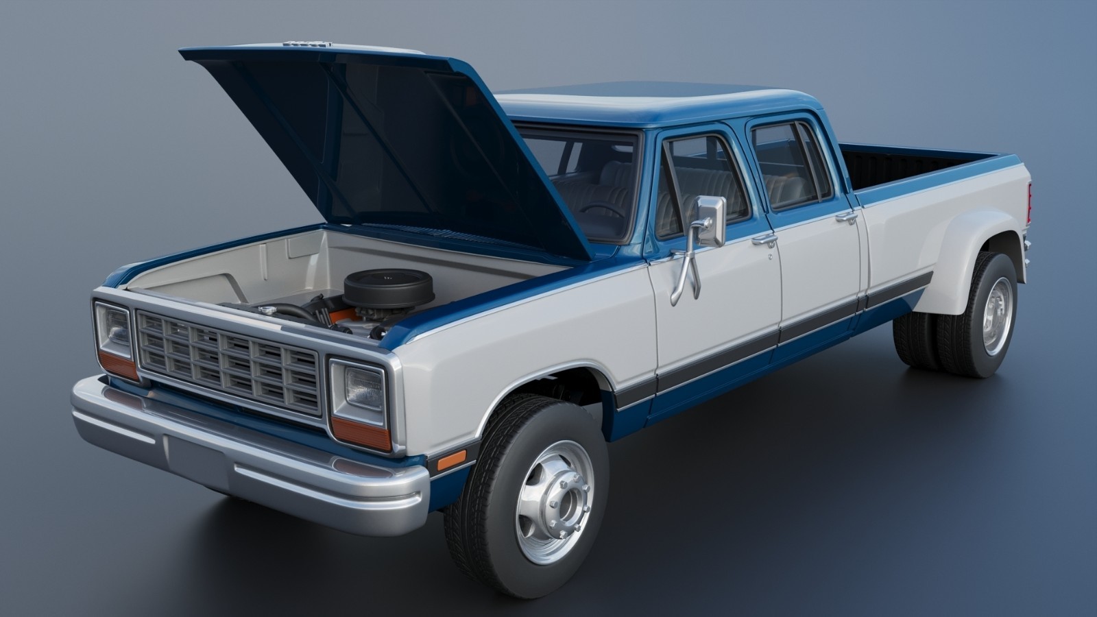 3d printed Dodge Ram W350 Crew Cab Dually 1983 model car collectible replica