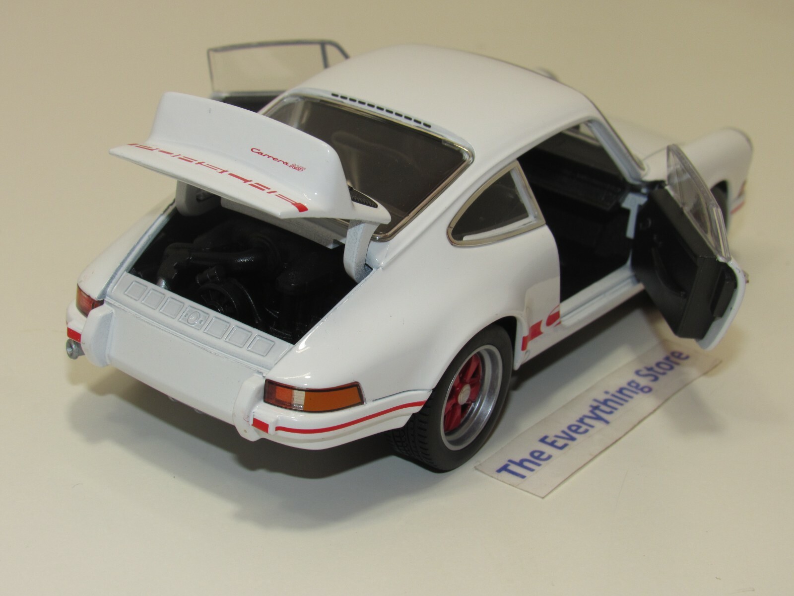 WELLY PORSCHE 911 CARRERA RS 2.7 1/24 SCALE BRIGHT WHITE & RED NO BOX FREE SHIP