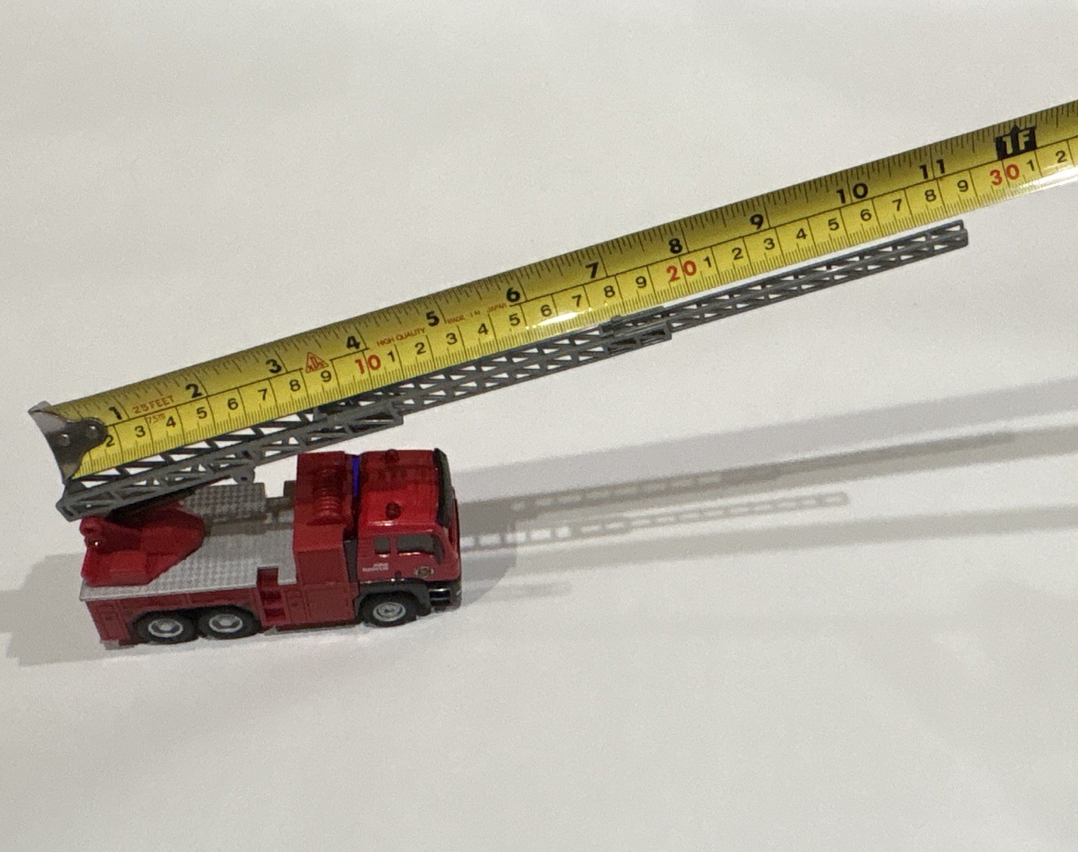 RealToy MAN Fire Rescue Ladder Truck Red/Gray Diecast Toy Vehicle Extendable