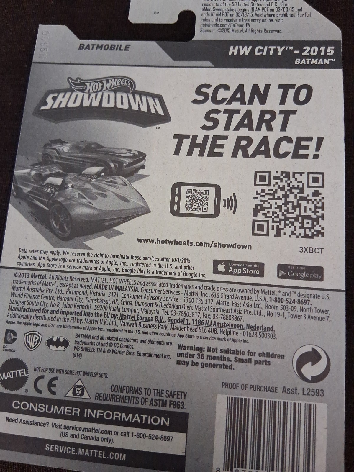 2014 2- 2013 The Dark Knight Batman Hot Wheels 2- Batmobiles Also Hot Wheels