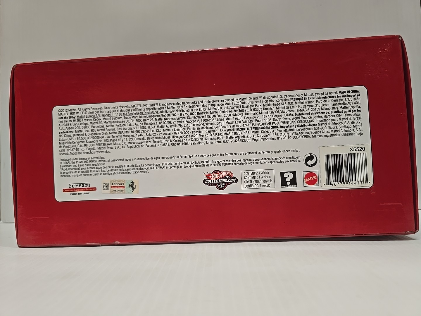 Hot Wheels Racing 1:18 Ferrari Formula 1 F. Alonso F2012 New Sealed X5520