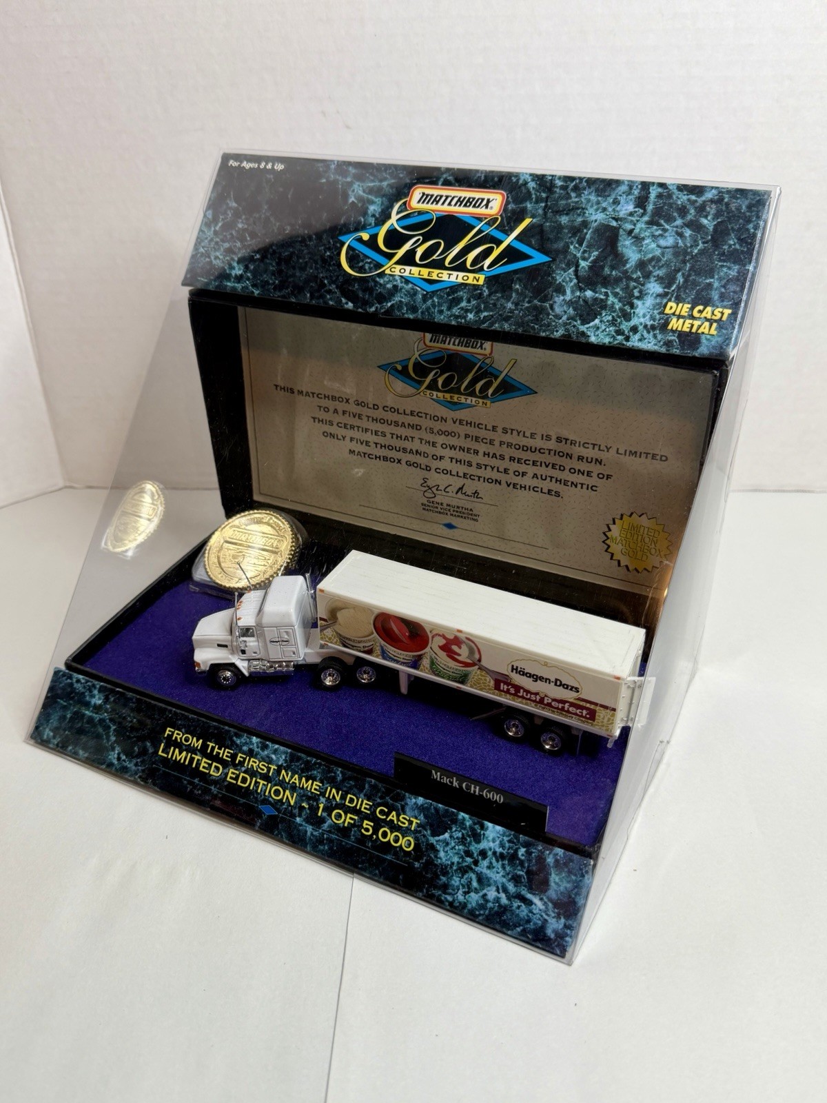 1996 Matchbox Gold Collection Mack Truck CH-600 Convoy Semi Haagen-Dazs Trailer