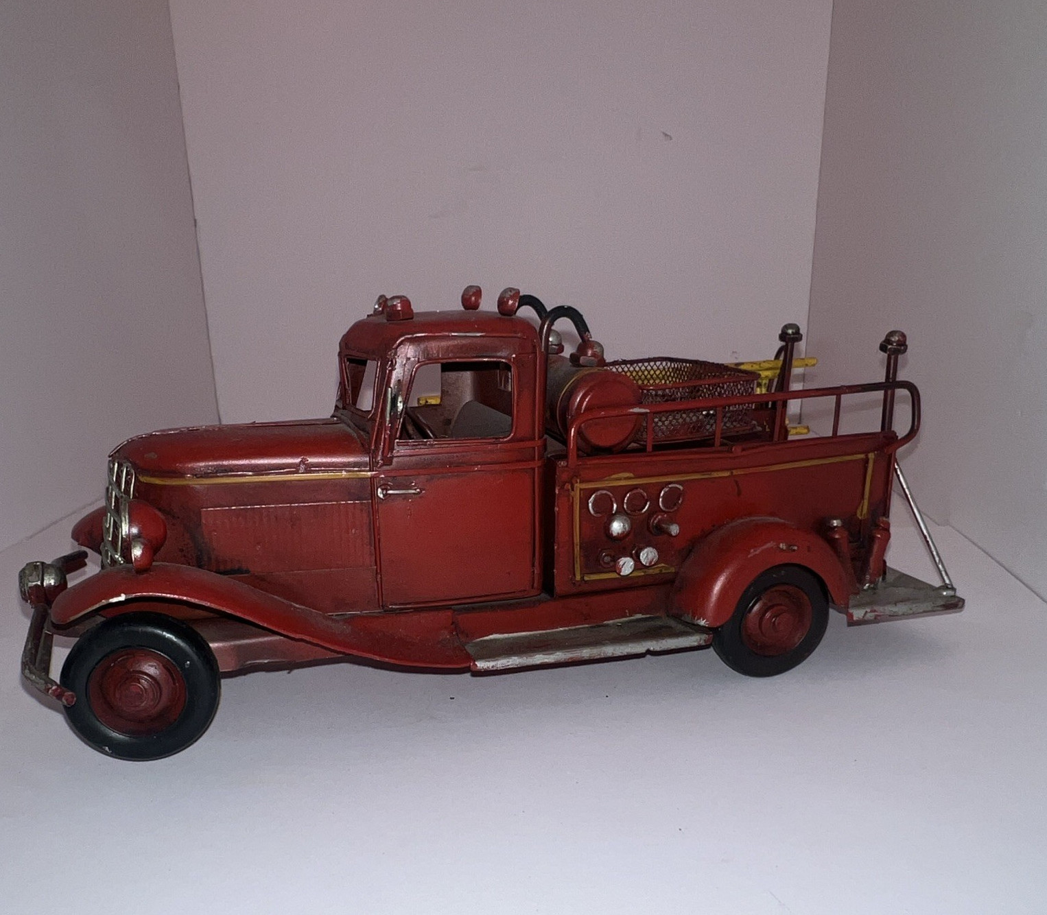 Metal Diecast Fire Truck Toy Vehicle Model – Red Yellow Silver