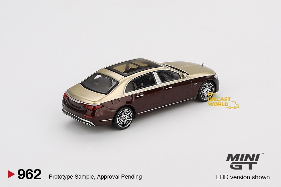 1/64 Mini GT #962 Mercedes-Maybach S680 Gold Dark Red Metallic MGT00962