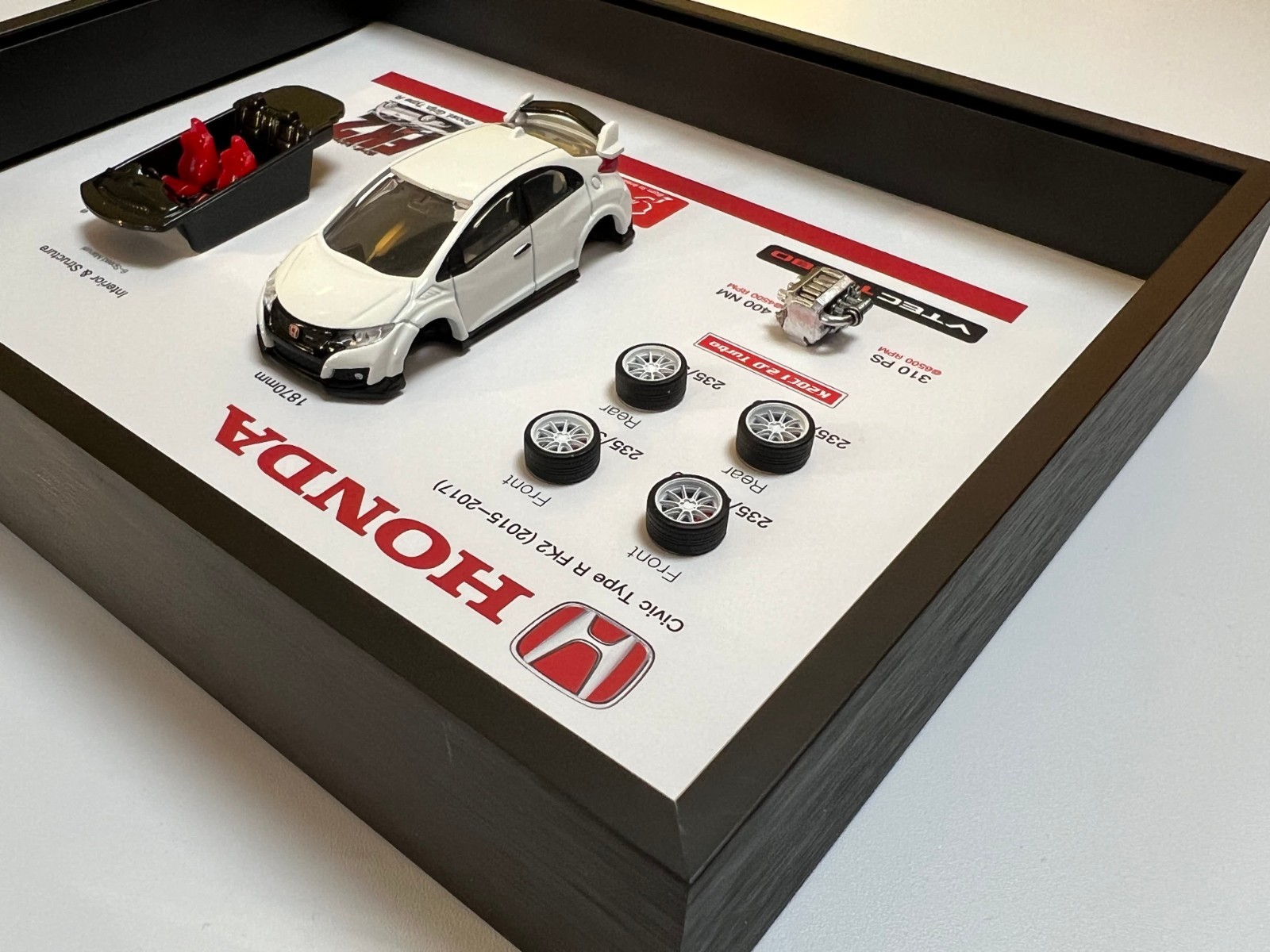 Honda Civic Type R FK2 Diecast Model Car 3D Shadow Box Wall Art Display Case JDM