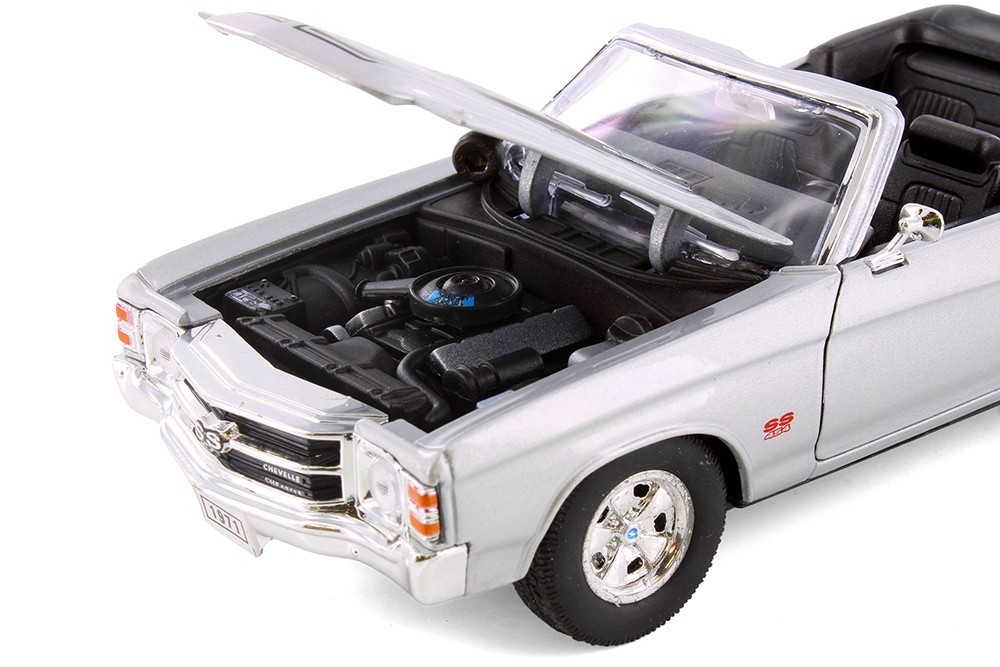 1971 Chevrolet Chevelle SS 454 1/24 Scale Diecast Model by Welly – SILVER