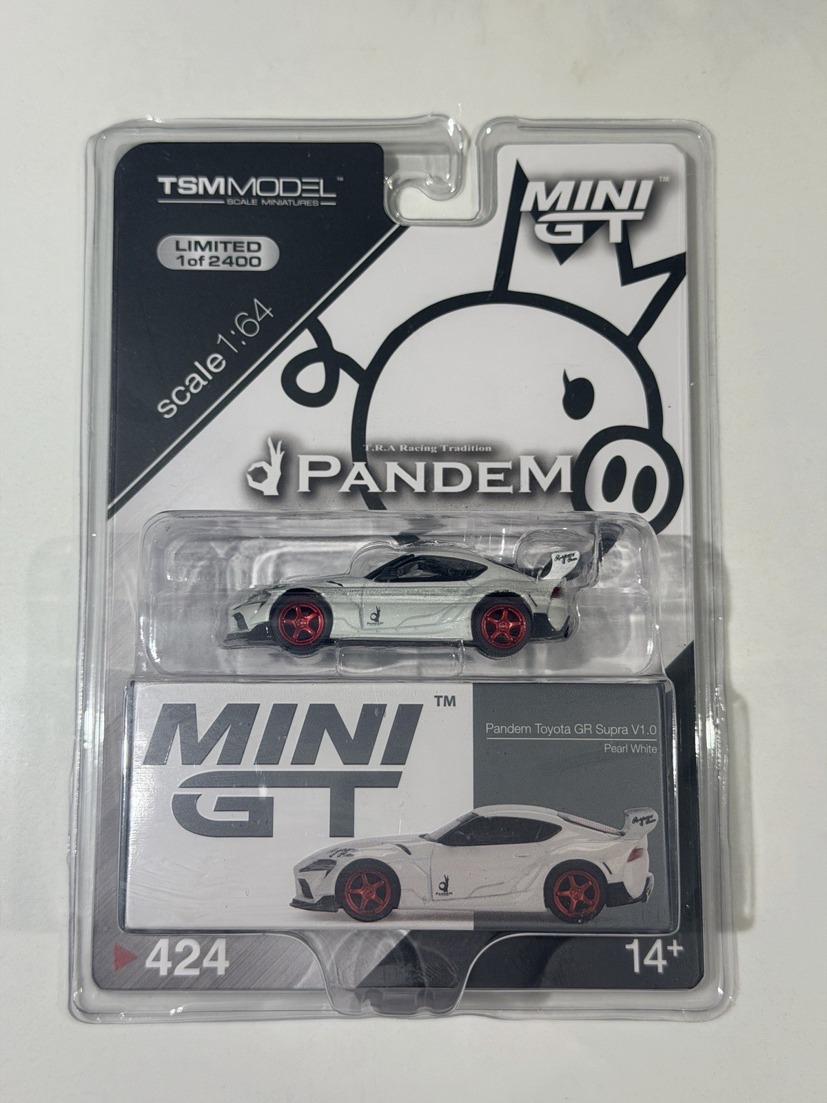 Mini GT Pandem Toyota GR Supra V1.0 Pearl White 1:64 Scale Diecast Car MGT00424