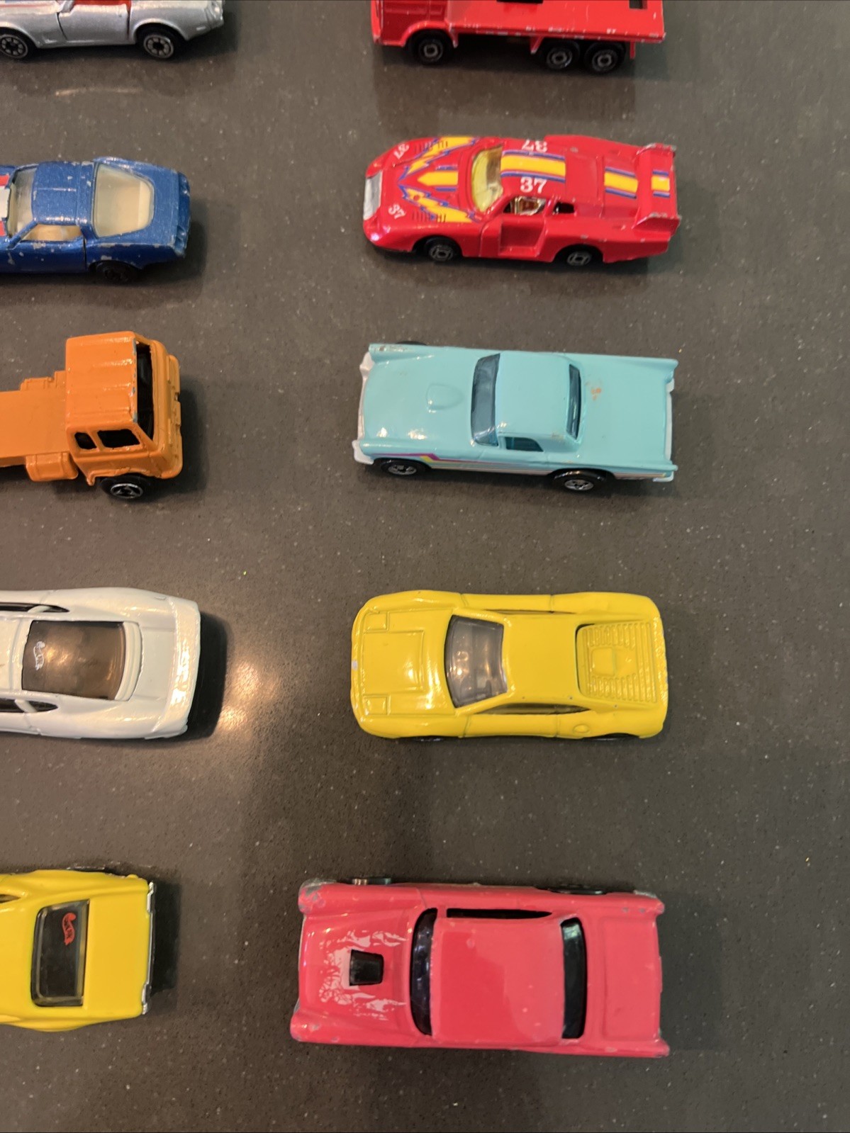 Lot Of 32 Diecast & Plastic Vintage Cars Trucks Mixed Brands See Description