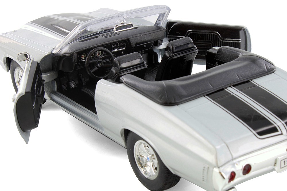 1971 Chevrolet Chevelle SS 454 1/24 Scale Diecast Model by Welly – SILVER