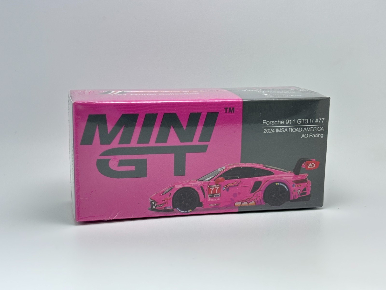 #1052 Mini GT 1/64 Porsche 911 GT3 R #77 IMSA Road America Roxy AO Racing