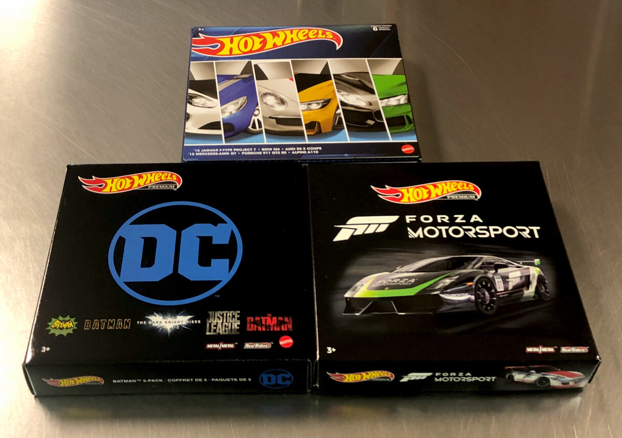 HOT WHEELS FACTORY SEALED COLLECTORS BOX ( LOT OF 3 ) FORZA BATMAN IMPORTS