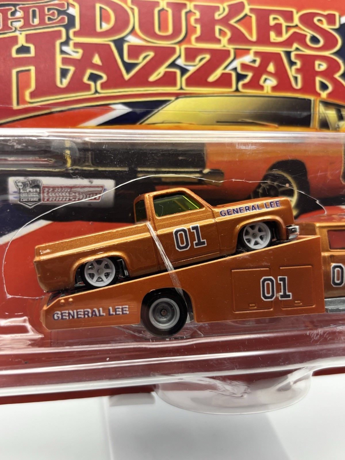 HOTWHEELS TEAM TRANSPORT DUKES OF HAZZARD 83 Chevy C10 GENERAL LEE & FORD C800