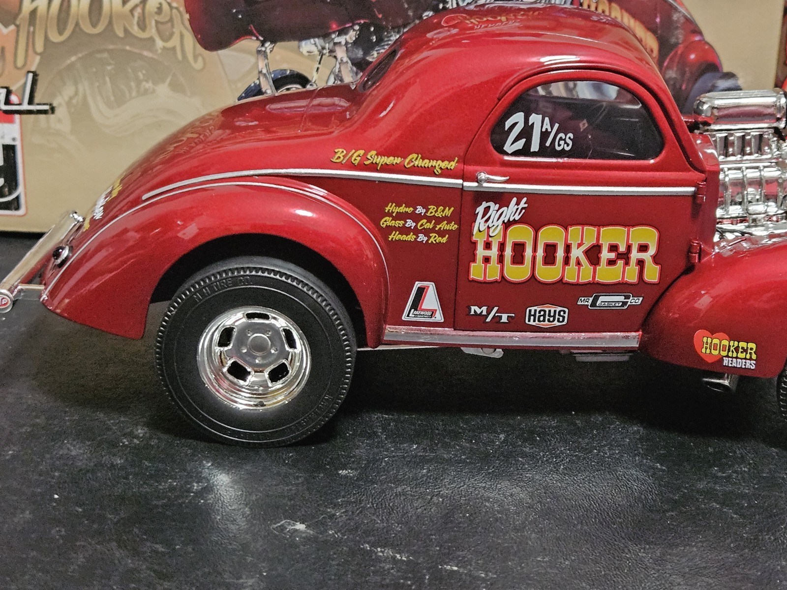 Acme 1:18 1941 WILLYS GASSER HOOKER HEADERS HOLLEY NHRA DRAGSTER A1800910. NEW!