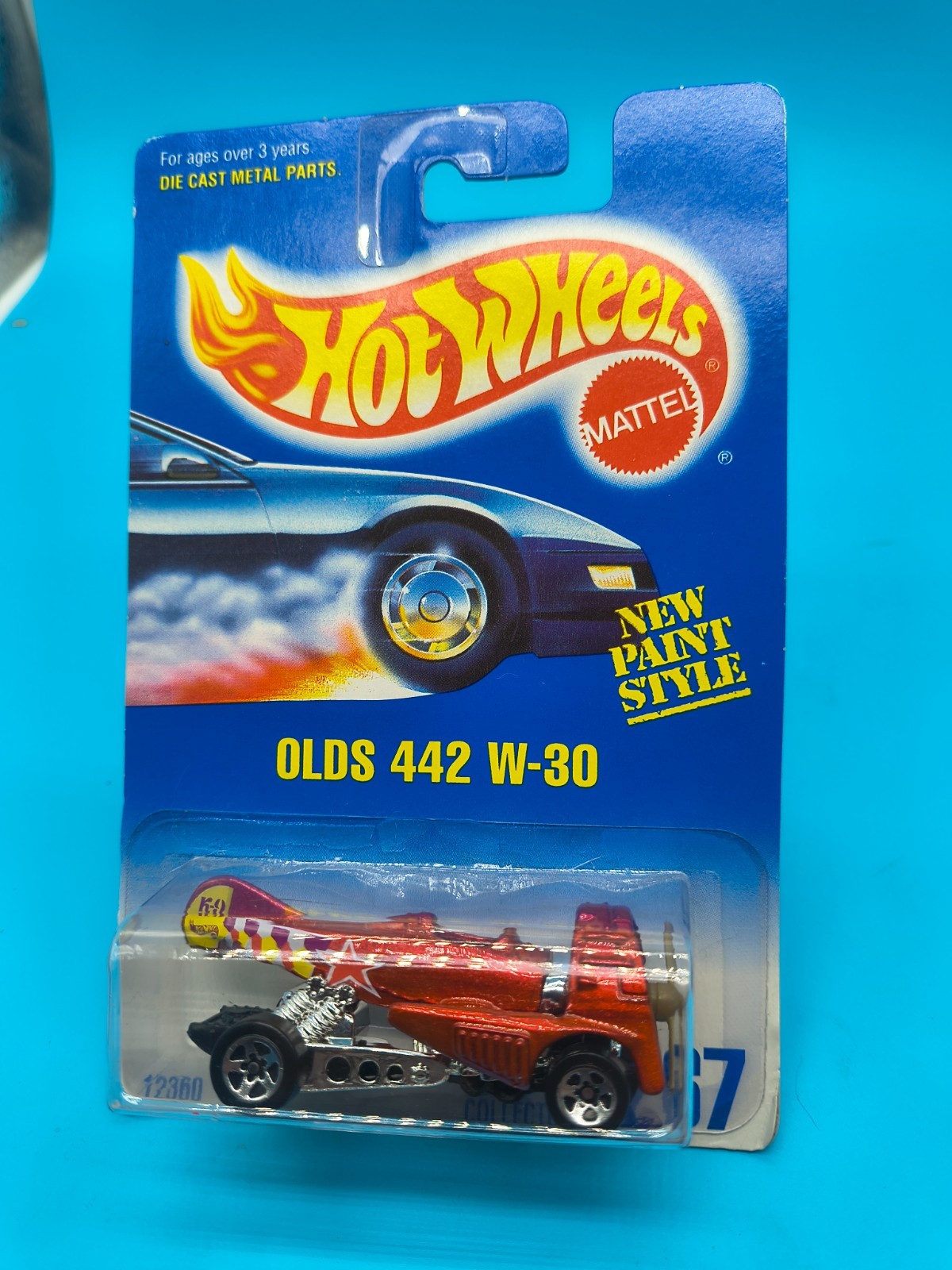 1991 HOTWHEELS ERROR RARE WRONG AIRPLANE DOGFIGHTER ON OLDS 442 W-30 CARD ERROR
