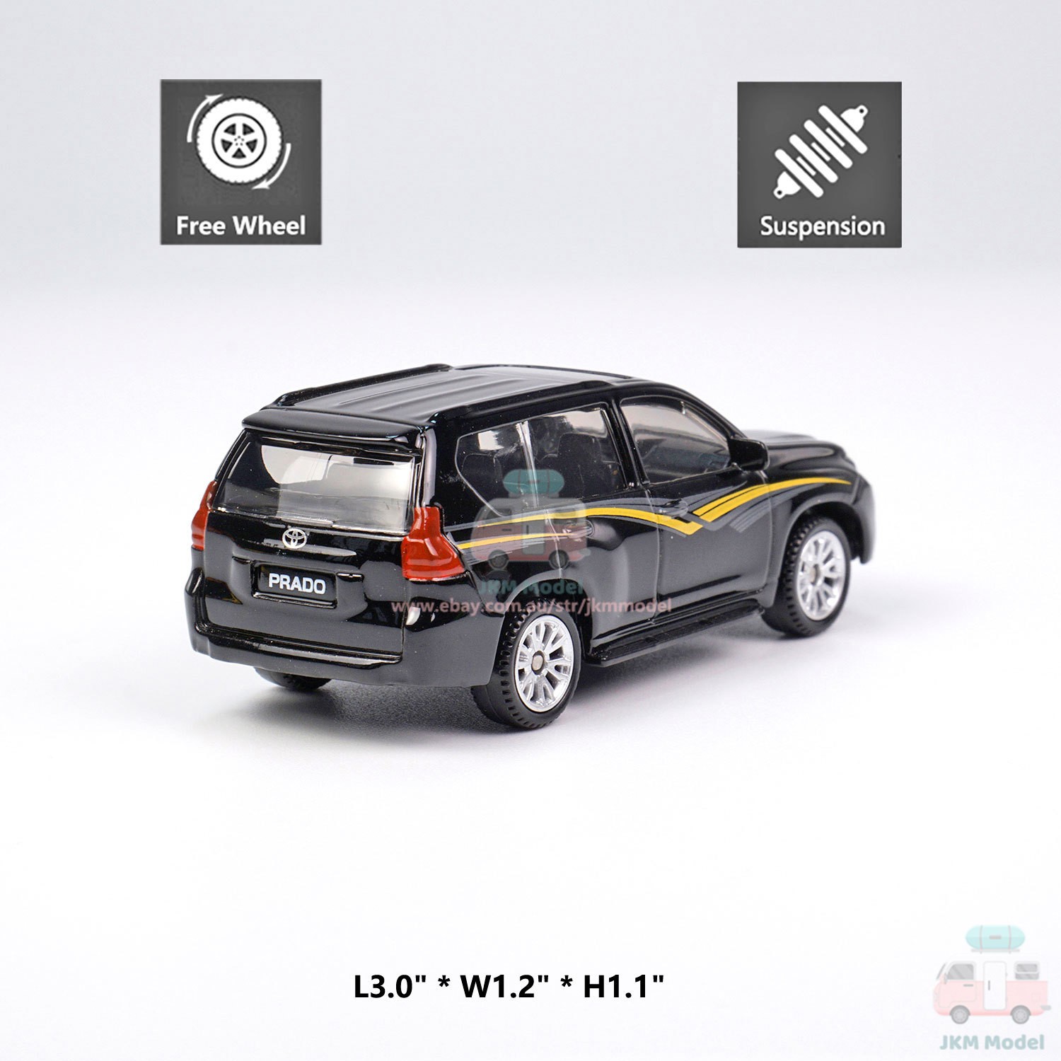 1:64 Toyota Land Cruiser Prado Model Car Diecast Vehicle Collection Gift Black