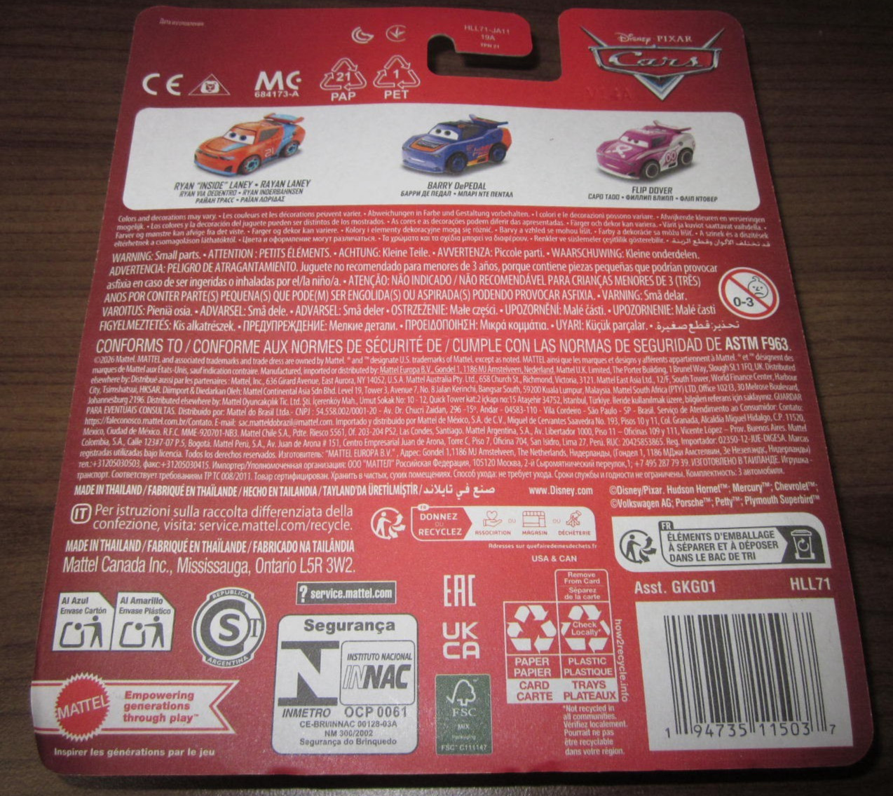 Disney Pixar Cars 2026 Mini Racers 3 Pack ~ Ryan, Barry DePedal, Flip Dover