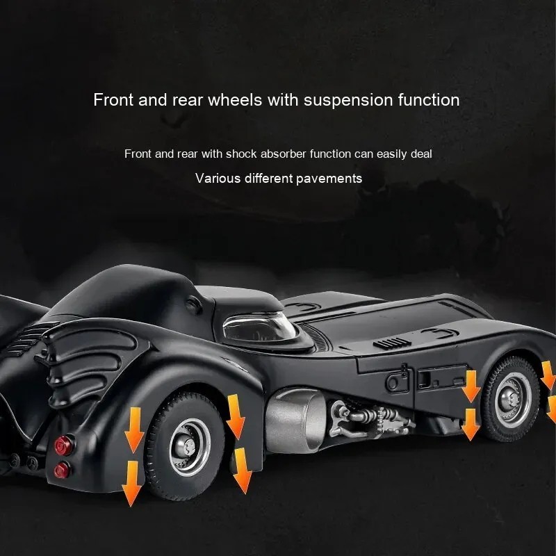 1:24 Batmobile 1989 Model Car Diecast Alloy Toy Cars Kids Gifts with Light Sound