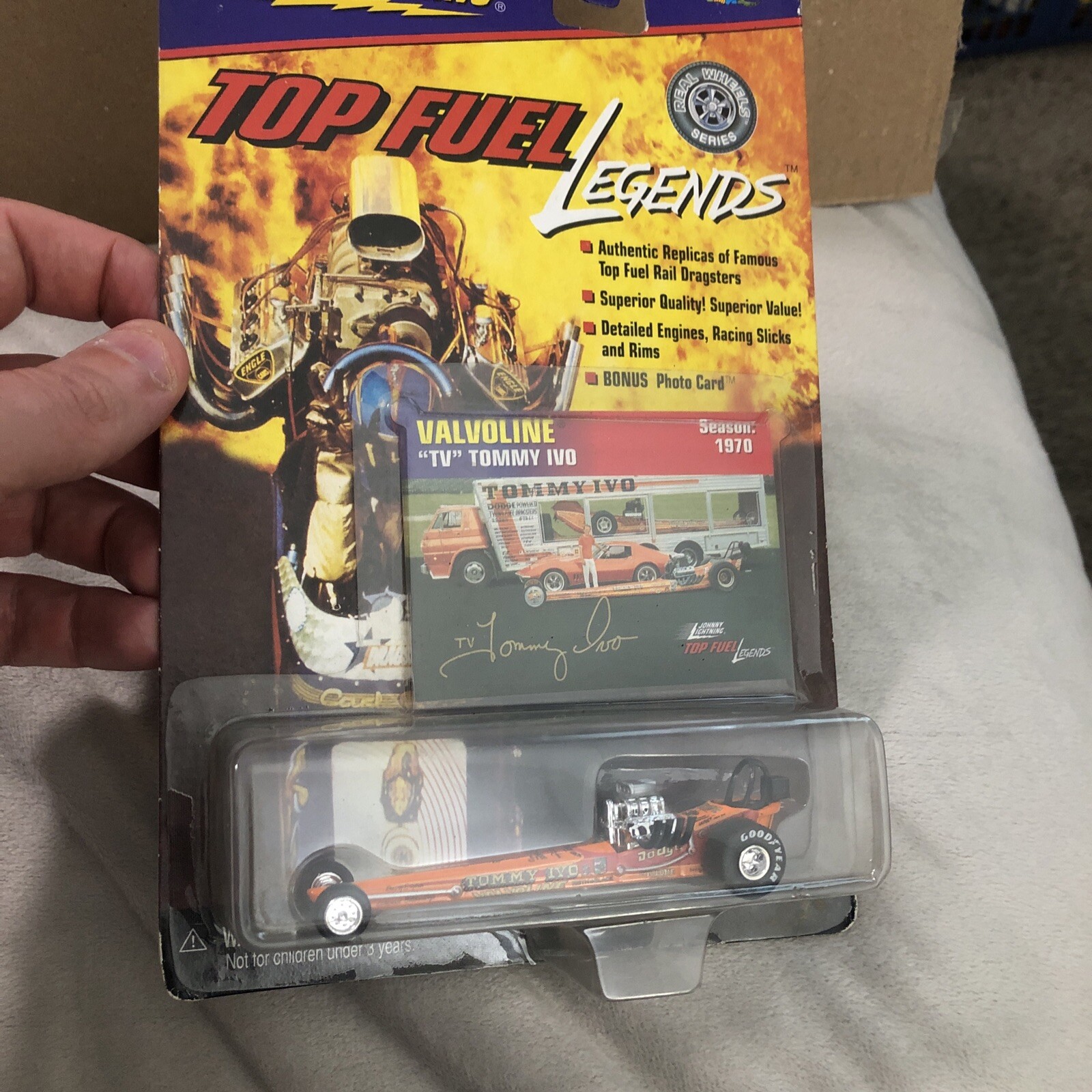 1998 JOHNNY LIGHTNING TOP FUEL LEGENDS VALVOLINE “TV” TOMMY IVO 472-01 NOS 🔥