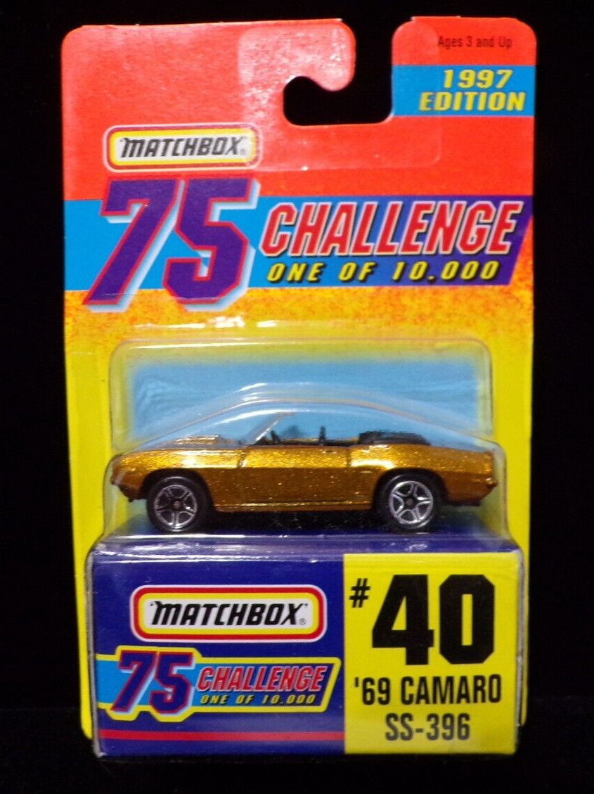 1997 Matchbox 75 Challenge Featuring #40 Gold ’69 CAMARO SS-396 – 1/10,000