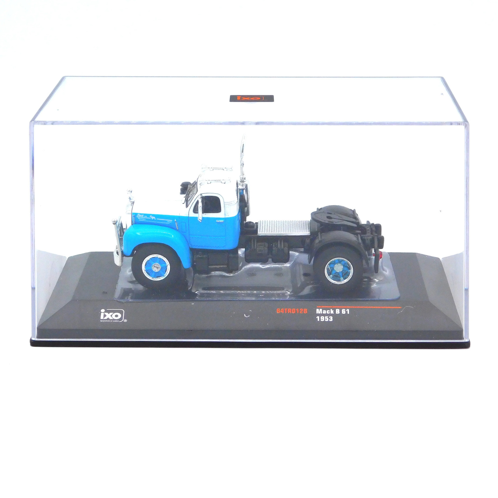 IXO Models 1953 Mack B 61 Blue and White 1:64 Diecast Semi Truck 1:64 Diecast