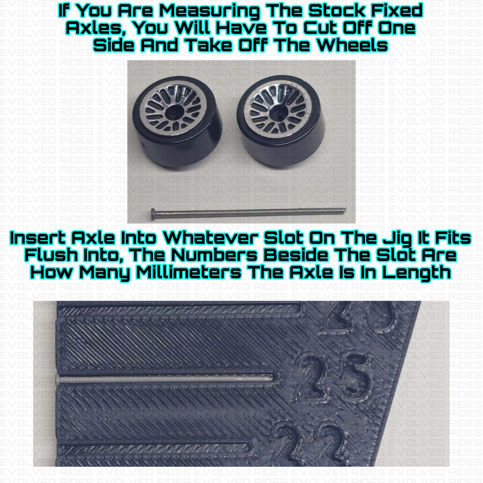 Axle Measuring Jig 3D Printed For 1/64 Scale Hot Wheel Matchbox