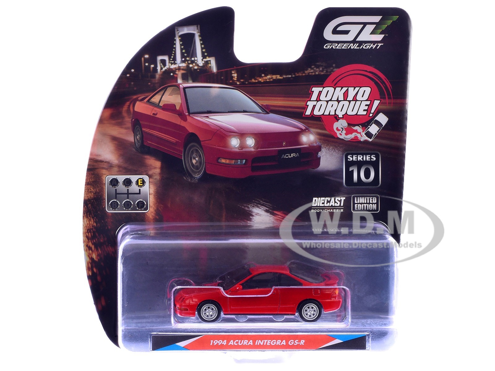 1994 ACURA INTEGRA GS-R MILANO RED 1/64 DIECAST MODEL BY GREENLIGHT 235110 E