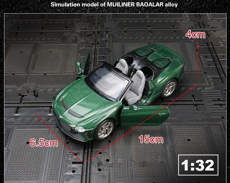 1:32 Bentley Mulliner Bacalar Alloy Diecast Luxury Sports Car Model Toy