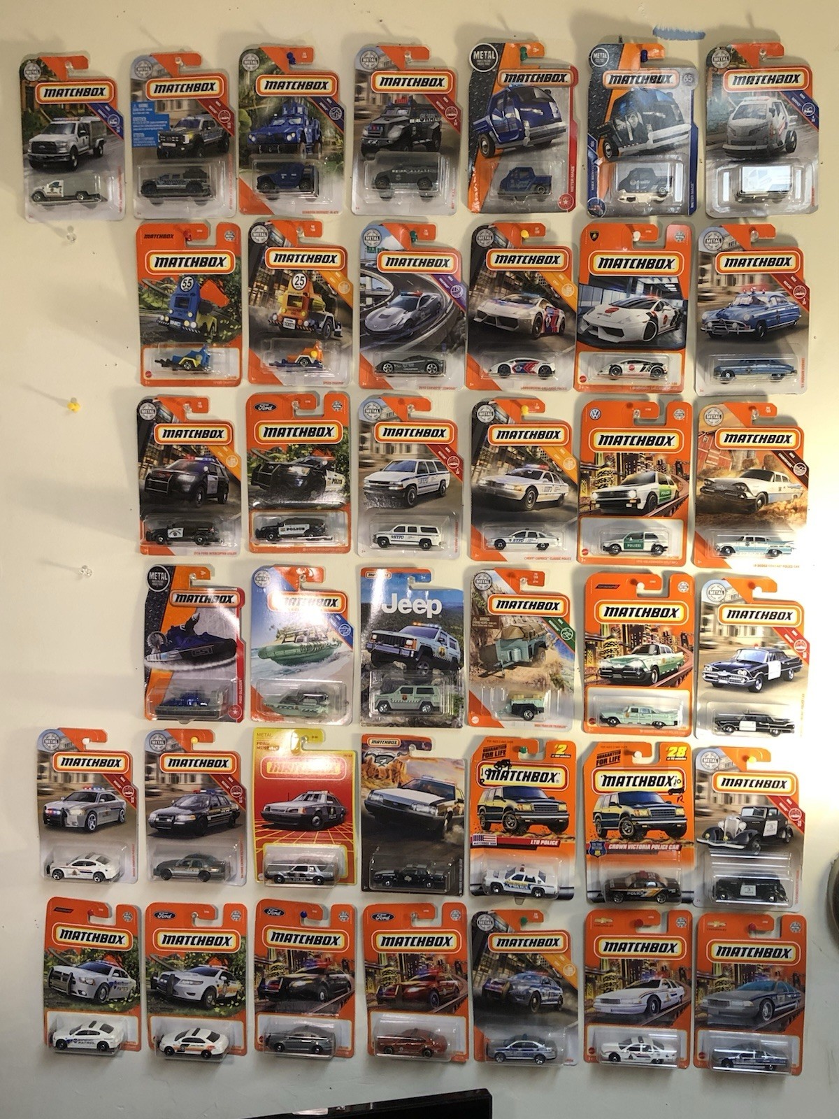 39 matchbox police cars lot New On Card Great Condition Vintage Various Years