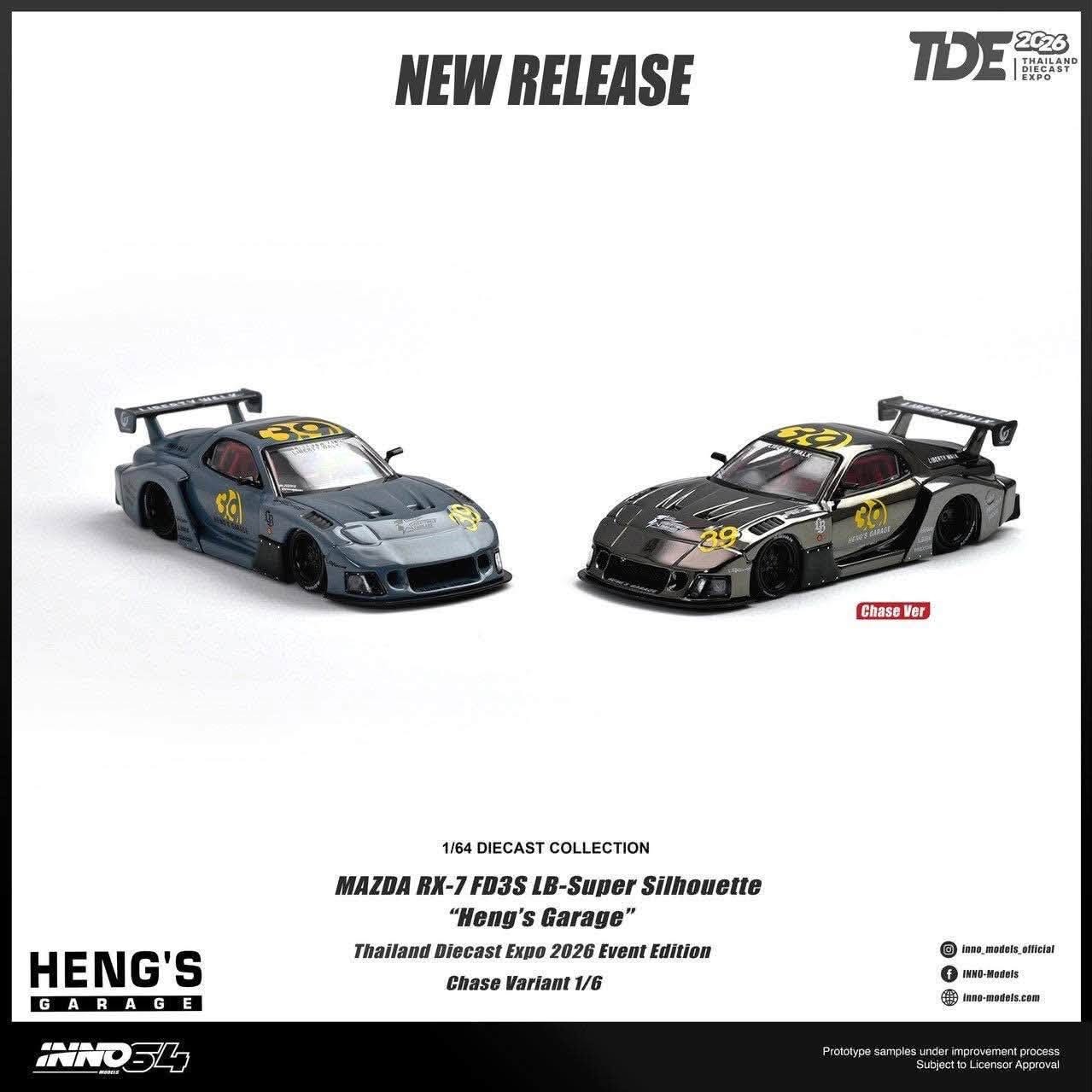 INNO64 Mazda RX-7 FD3S LB-Super Silhouette CHASE + Exclusive TDE 2026 COVAL Case
