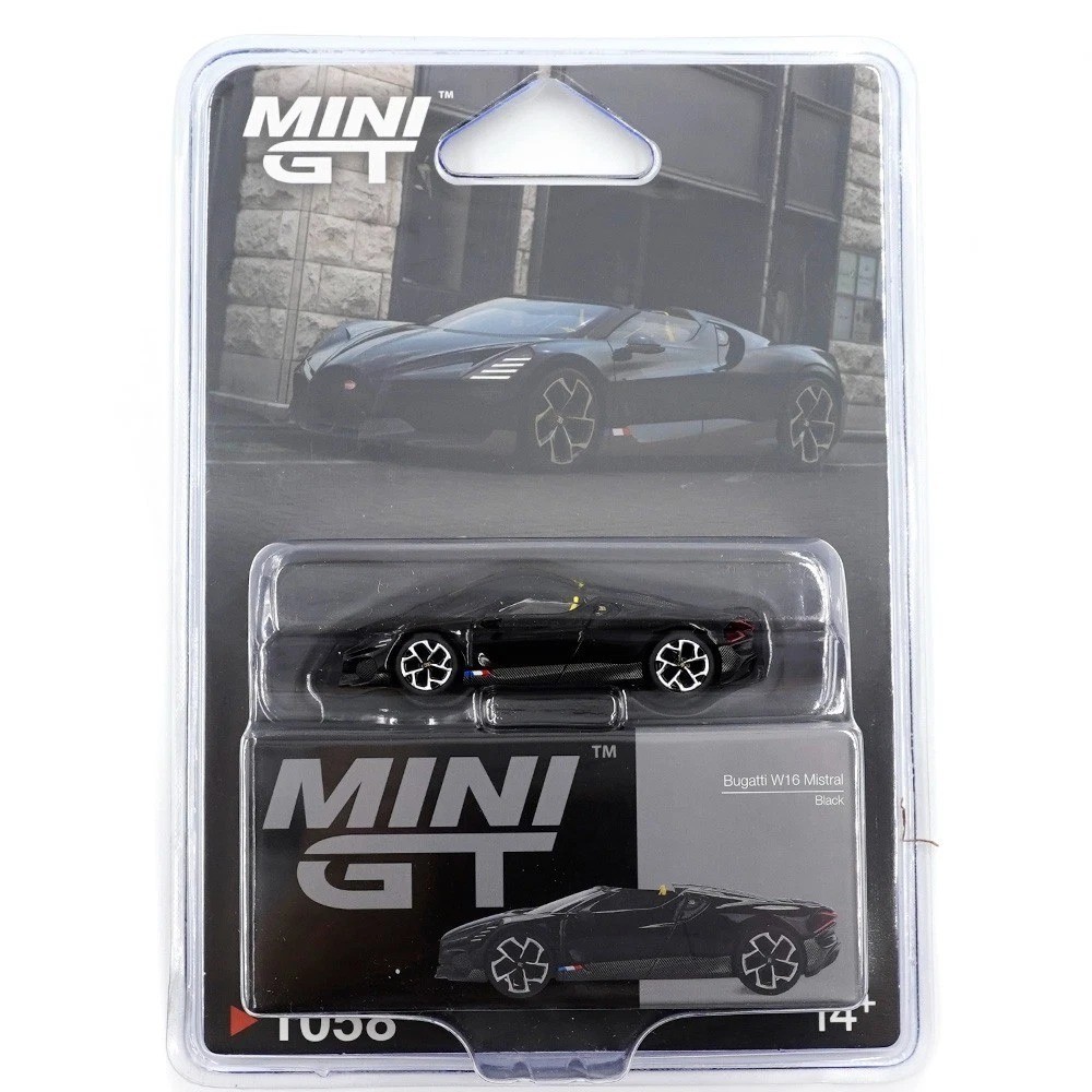 Mini GT 1:64 Bugatti W16 Mistral Black Diecast Model Car MGT01058-3H