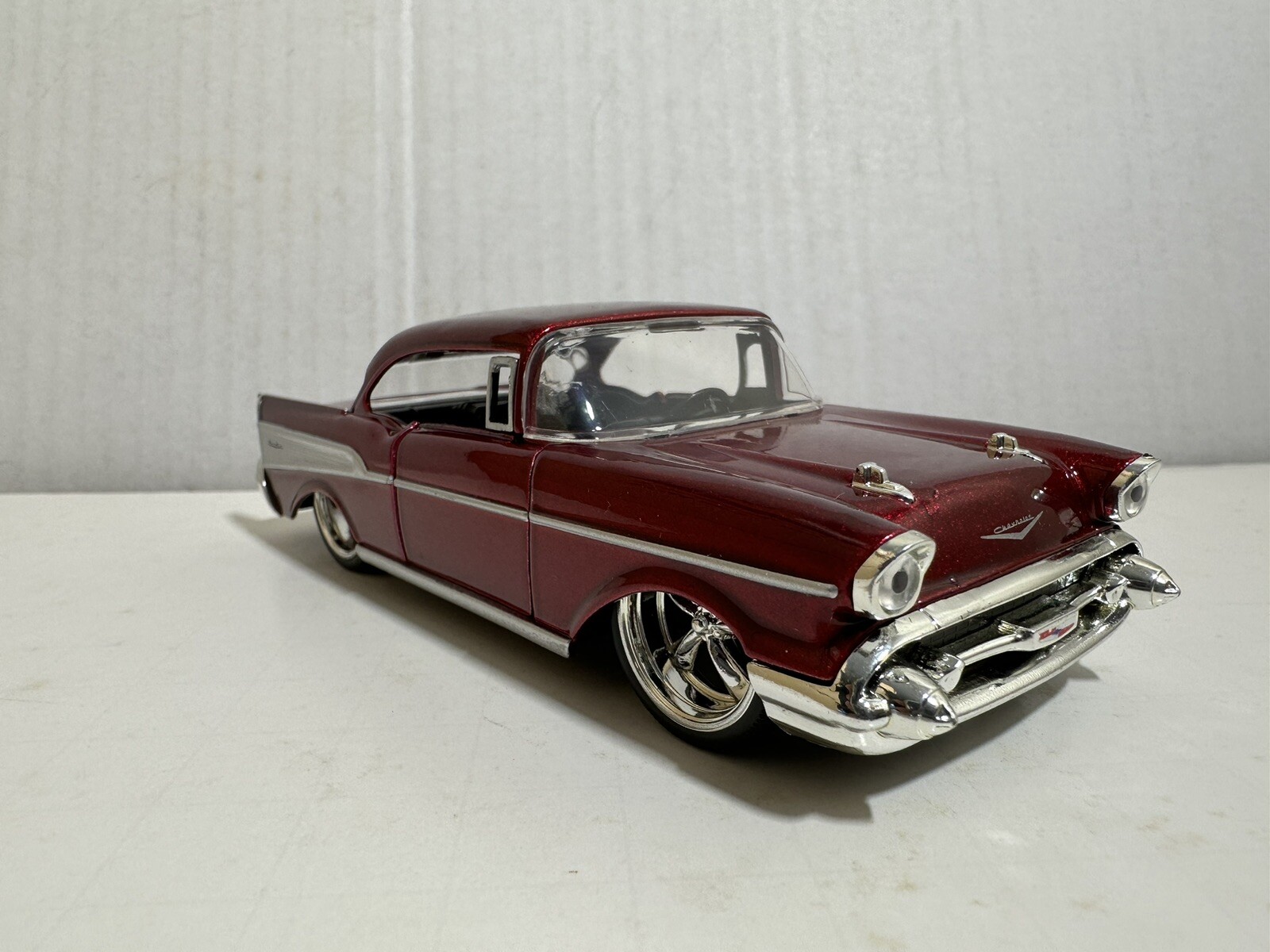 JADA BTM 1957 CHEVY BEL AIR RED 1:32 DIECAST CAR 5″ PULL BACK NEW NO BOX