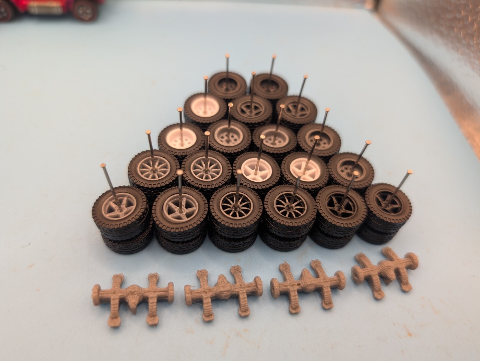 HoT 10 Swap Wheels Rubber Off Road Truck Tires 1/64 Real Riders Lifted Terrain R